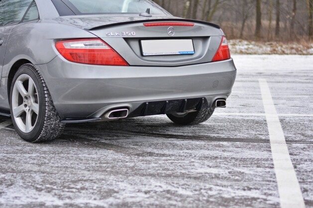 Heck Ansatz Diffusor passend für Mercedes SLK R172 schwarz Hochglanz
