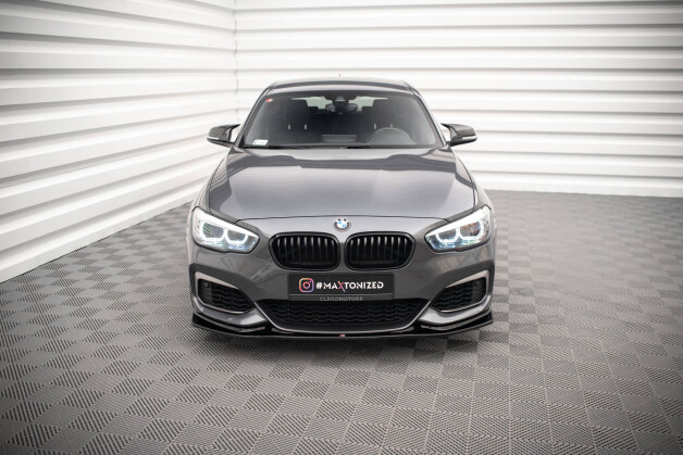 Street+ Spoilerlippe Front Ansatz V.3 passend für BMW 1er F20/F21 M-Power schwarz Hochglanz