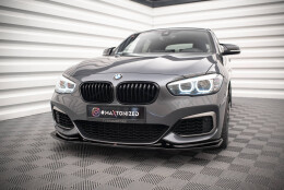 Cup Spoilerlippe Front Ansatz V.3 passend für BMW 1er F20/F21 M-Power schwarz Hochglanz