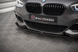 Street+ Spoilerlippe Front Ansatz V.3 passend für BMW 1er F20/F21 M-Power schwarz Hochglanz
