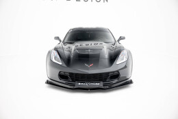 Cup Spoilerlippe Front Ansatz V.1 passend für Chevrolet Corvette Stingray / Z06 C7 schwarz Hochglanz