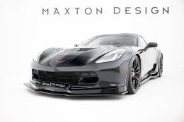 Cup Spoilerlippe Front Ansatz V.1 passend für Chevrolet Corvette Stingray / Z06 C7 schwarz Hochglanz