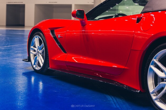 Seitenschweller Ansatz Cup Leisten V.1 passend für Chevrolet Corvette Stingray C7 schwarz Hochglanz