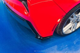 Heck Ansatz Flaps Diffusor passend für Chevrolet Corvette Stingray C7 schwarz Hochglanz