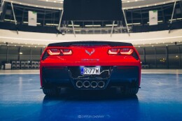 Heck Ansatz Flaps Diffusor passend für Chevrolet Corvette Stingray C7 schwarz Hochglanz