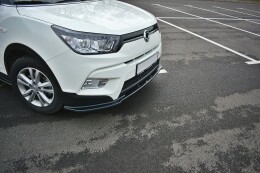 Cup Spoilerlippe Front Ansatz V.1 passend für SSANGYONG TIVOLI schwarz Hochglanz