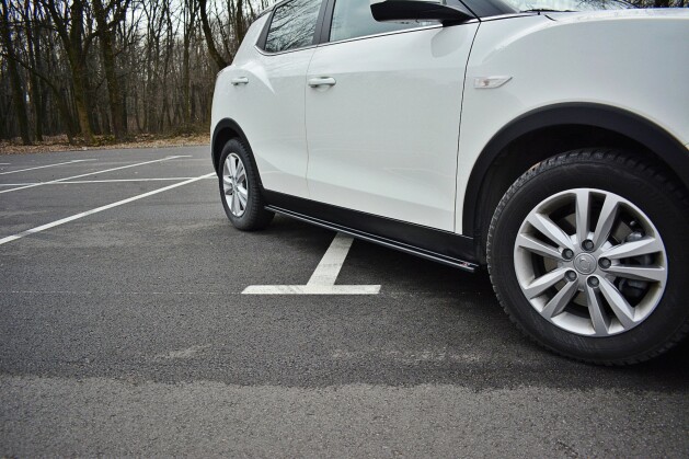 Seitenschweller Ansatz Cup Leisten passend für SSANGYONG TIVOLI schwarz Hochglanz
