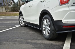 Seitenschweller Ansatz Cup Leisten passend für SSANGYONG TIVOLI schwarz Hochglanz