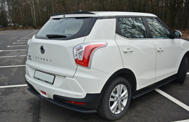 Heck Spoiler Aufsatz Abrisskante passend für SSANGYONG TIVOLI schwarz Hochglanz