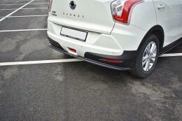 Mittlerer Cup Diffusor Heck Ansatz passend für SSANGYONG TIVOLI schwarz Hochglanz