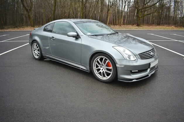 Seitenschweller Ansatz Cup Leisten passend für INFINITI G35 COUPE schwarz Hochglanz