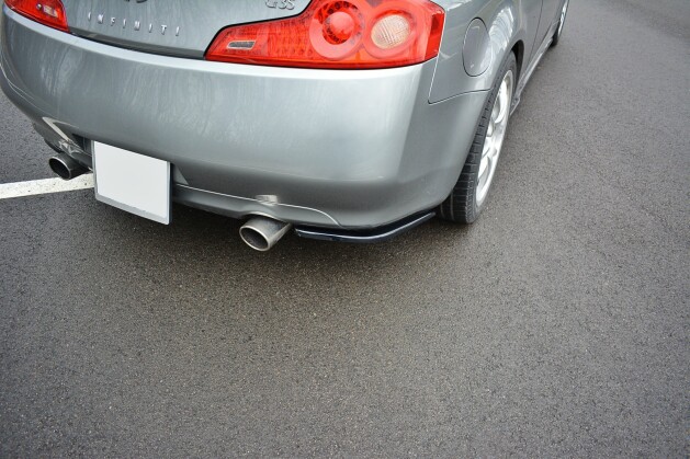 Heck Ansatz Flaps Diffusor passend für INFINITI G35 COUPE schwarz Hochglanz