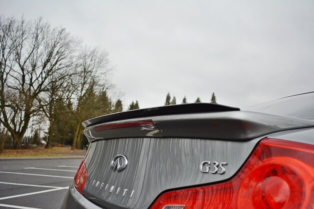 Heck Spoiler Aufsatz Abrisskante passend für INFINITI G35 COUPE schwarz Hochglanz