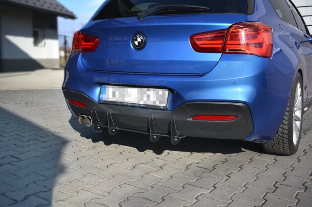 Diffusor ansatz BMW 1er F20 Heckansatz hinten Heck M Paket Performance DTM Split