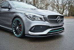 Cup Spoilerlippe Front Ansatz V.1 passend für Mercedes CLA C117 AMG-LINE FACELIFT schwarz Hochglanz
