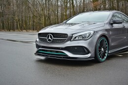 Cup Spoilerlippe Front Ansatz V.1 passend für Mercedes CLA C117 AMG-LINE FACELIFT schwarz Hochglanz