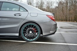 Heck Ansatz Flaps Diffusor passend für Mercedes CLA C117 AMG-LINE FACELIFT schwarz Hochglanz