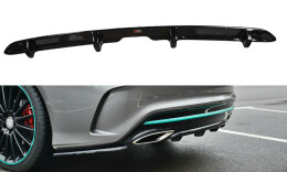 Heck Ansatz Diffusor passend für Mercedes CLA C117 AMG-LINE FACELIFT schwarz Hochglanz
