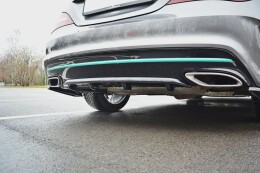 Heck Ansatz Diffusor passend für Mercedes CLA C117 AMG-LINE FACELIFT schwarz Hochglanz