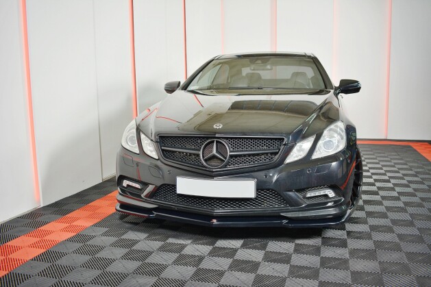 Cup Spoilerlippe Front Ansatz für Mercedes E-Klasse W207 Coupe AMG-Line schwarz Hochglanz