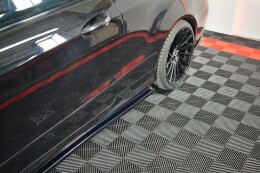 Seitenschweller Ansatz Cup Leisten passend für Mercedes-Benz E-Klasse W207 Coupe AMG-Line schwarz Hochglanz