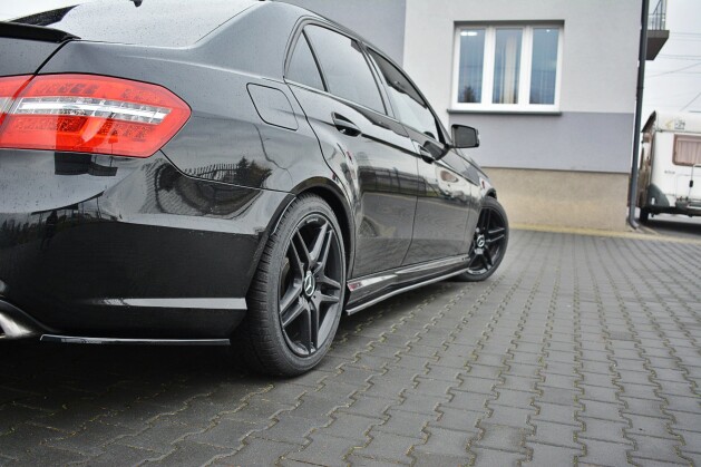 Seitenschweller Ansatz Cup Leisten passend für Mercedes E63 AMG W212 schwarz Hochglanz