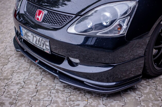 Street+ Spoilerlippe Front Ansatz V.1 passend für Honda Civic EP3 (MK7) TYPE-R/S FL schwarz Hochglanz