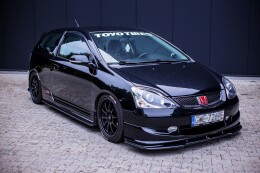 Seitenschweller Ansatz Cup Leisten für Honda CIVIC EP3 MK7 TYPE-R/S FL schwarz Hochglanz