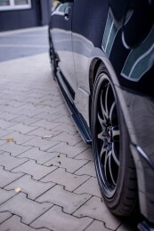Seitenschweller Ansatz Cup Leisten passend für HONDA CIVIC EP3 (MK7) TYPE-R/S FACELIFT schwarz Hochglanz