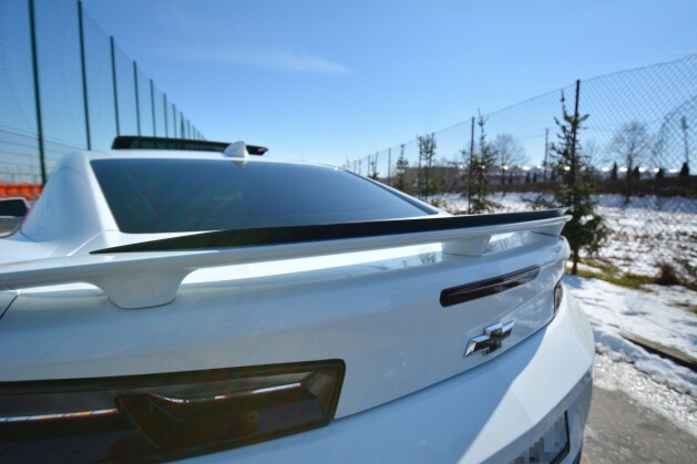 Heck Spoiler Aufsatz Abrisskante für CHEVROLET CAMARO 6TH-GEN. PHASE-I 2SS COUPE schwarz Hochglanz