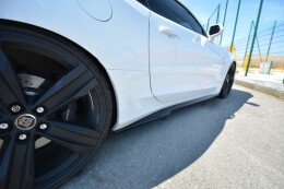 Seitenschweller Ansatz Cup Leisten passend für CHEVROLET CAMARO 6TH-GEN. PHASE-I 2SS COUPE schwarz Hochglanz