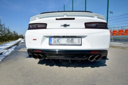 Heck Ansatz Diffusor passend für CHEVROLET CAMARO 6TH-GEN. PHASE-I 2SS COUPE schwarz Hochglanz