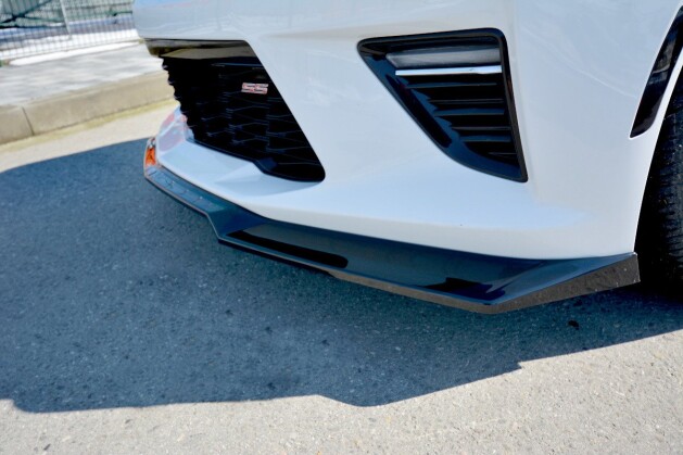 Cup Spoilerlippe Front Ansatz V.1 für CHEVROLET CAMARO 6TH-GEN. PHASE-I 2SS COUPE schwarz Hochglanz