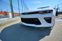 Cup Spoilerlippe Front Ansatz V.1 für CHEVROLET CAMARO 6TH-GEN. PHASE-I 2SS COUPE schwarz Hochglanz