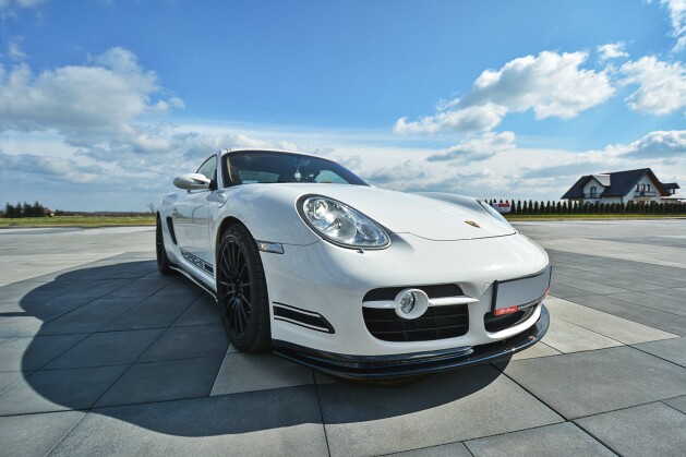 Cup Spoilerlippe Front Ansatz V.2 passend für PORSCHE CAYMAN S 987C schwarz Hochglanz