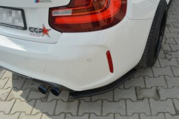 Heck Ansatz Flaps Diffusor passend für BMW M2 (F87) COUPÉ schwarz Hochglanz
