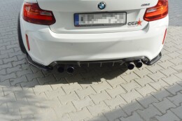 Heck Ansatz Flaps Diffusor passend für BMW M2 (F87) COUPÉ schwarz Hochglanz
