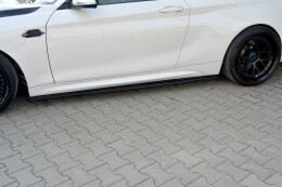 Seitenschweller Ansatz Cup Leisten passend für BMW M2 F87 COUPÉ schwarz Hochglanz