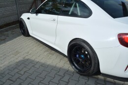 Seitenschweller Ansatz Cup Leisten passend für BMW M2 F87 COUPÉ schwarz Hochglanz