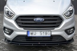 Cup Spoilerlippe Front Ansatz V.1 passend für Ford Transit Custom Mk1 Facelift / Tourneo Custom Mk1 Facelift schwarz Hochglanz