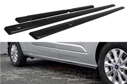 Seitenschweller Ansatz Cup Leisten passend für Ford Transit Custom Mk1 FL schwarz Hochglanz