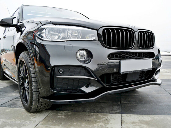 Cup Spoilerlippe Front Ansatz V.1 für BMW X5 F15 M Paket schwarz Hochglanz