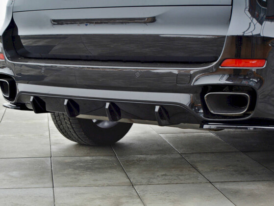 Heck Ansatz Diffusor passend für BMW X5 F15 M Paket schwarz Hochglanz