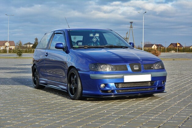 Cup Spoilerlippe Front Ansatz V.1 passend für SEAT IBIZA MK2 FACELIFT CUPRA schwarz Hochglanz