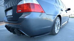 Heck Ansatz Flaps Diffusor für BMW 5er E60/E61 M Paket schwarz Hochglanz