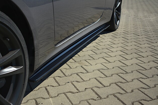 Seitenschweller Ansatz Cup Leisten passend für HYUNDAI GENESIS COUPÉ MK.1 schwarz Hochglanz