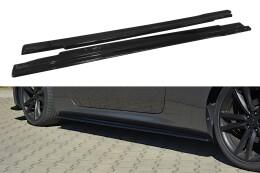 Seitenschweller Ansatz Cup Leisten passend für HYUNDAI GENESIS COUPÉ MK.1 schwarz Hochglanz