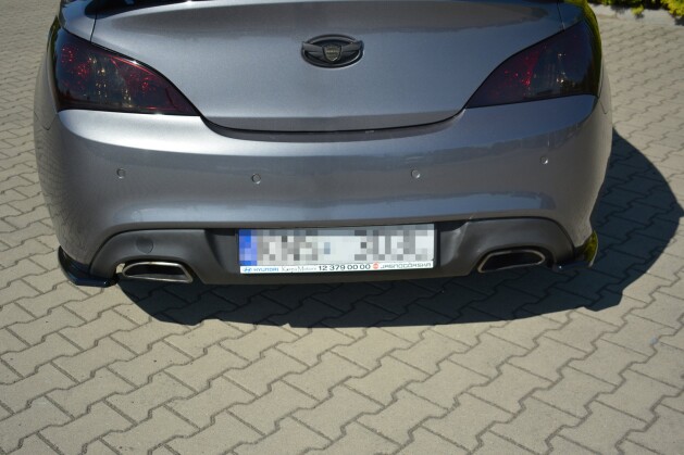 Heck Ansatz Flaps Diffusor passend für HYUNDAI GENESIS COUPÉ MK.1 schwarz Hochglanz