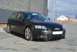 Cup Spoilerlippe Front Ansatz passend für Audi A3 S-Line 8P schwarz Hochglanz