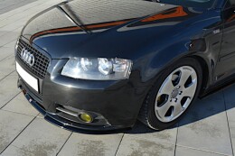 Street+ Spoilerlippe Front Ansatz passend für Audi A3 S-Line 8P schwarz Hochglanz